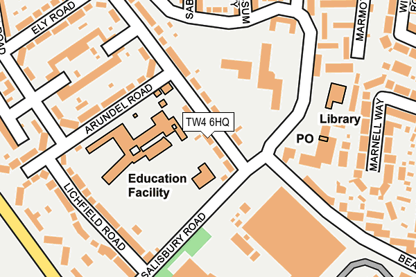TW4 6HQ map - OS OpenMap – Local (Ordnance Survey)