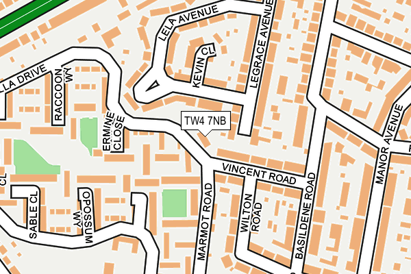TW4 7NB map - OS OpenMap – Local (Ordnance Survey) TW4 7NB map - OS OpenMap – Local (Ordnance Survey)