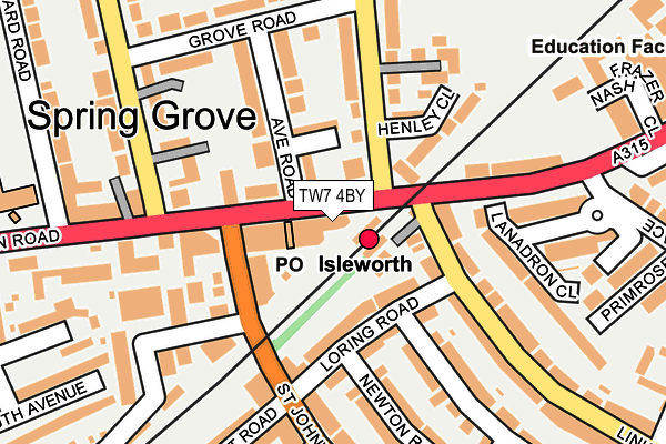 TW7 4BY map - OS OpenMap – Local (Ordnance Survey) TW7 4BY map - OS OpenMap – Local (Ordnance Survey)