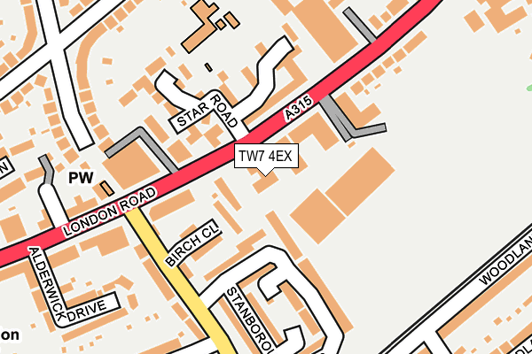 TW7 4EX map - OS OpenMap – Local (Ordnance Survey) TW7 4EX map - OS OpenMap – Local (Ordnance Survey)