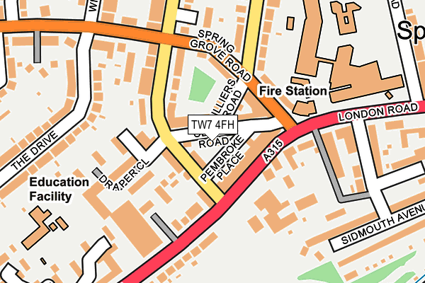 TW7 4FH map - OS OpenMap – Local (Ordnance Survey) TW7 4FH map - OS OpenMap – Local (Ordnance Survey)