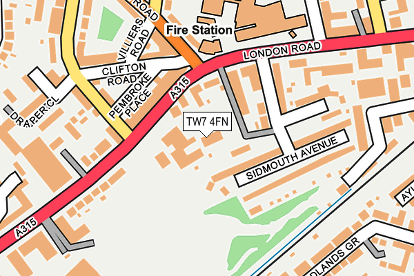 TW7 4FN map - OS OpenMap – Local (Ordnance Survey) TW7 4FN map - OS OpenMap – Local (Ordnance Survey)