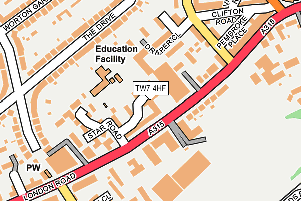 TW7 4HF map - OS OpenMap – Local (Ordnance Survey) TW7 4HF map - OS OpenMap – Local (Ordnance Survey)