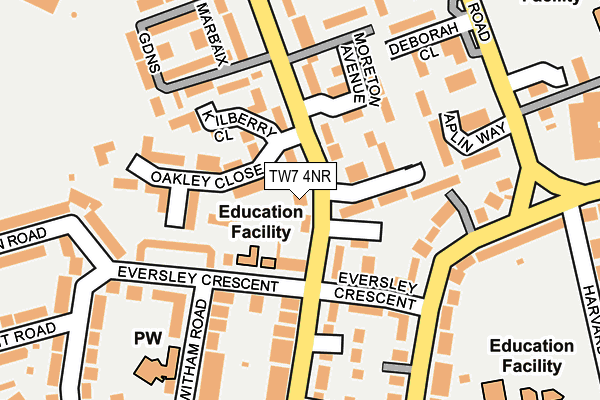 TW7 4NR map - OS OpenMap – Local (Ordnance Survey) TW7 4NR map - OS OpenMap – Local (Ordnance Survey)
