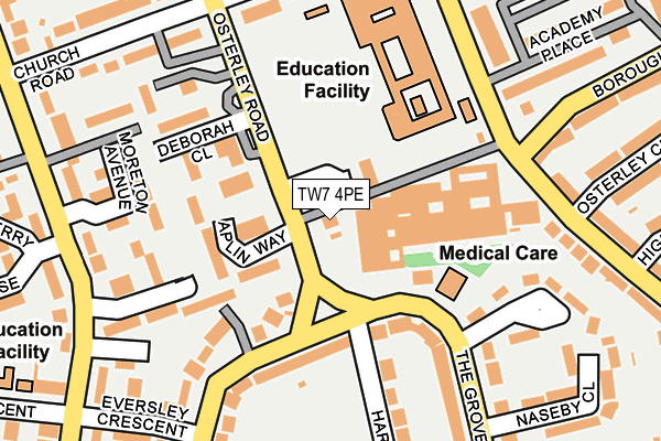 TW7 4PE map - OS OpenMap – Local (Ordnance Survey) TW7 4PE map - OS OpenMap – Local (Ordnance Survey)