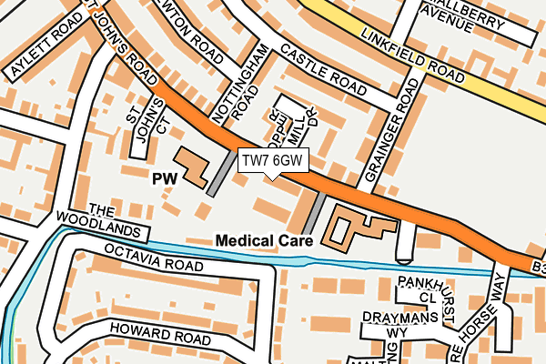 TW7 6GW map - OS OpenMap – Local (Ordnance Survey) TW7 6GW map - OS OpenMap – Local (Ordnance Survey)