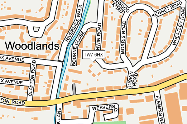 TW7 6HX map - OS OpenMap – Local (Ordnance Survey) TW7 6HX map - OS OpenMap – Local (Ordnance Survey)