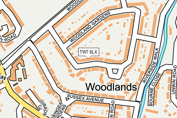 TW7 6LX map - OS OpenMap – Local (Ordnance Survey) TW7 6LX map - OS OpenMap – Local (Ordnance Survey)
