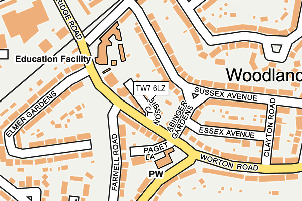 TW7 6LZ map - OS OpenMap – Local (Ordnance Survey) TW7 6LZ map - OS OpenMap – Local (Ordnance Survey)
