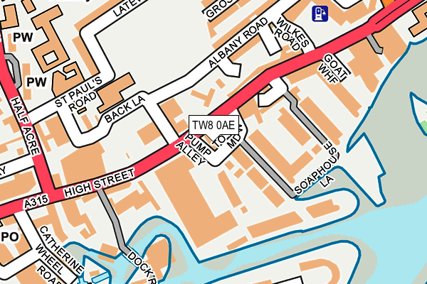TW8 0AE map - OS OpenMap – Local (Ordnance Survey) TW8 0AE map - OS OpenMap – Local (Ordnance Survey)
