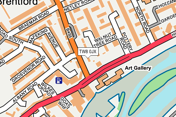 TW8 0JX map - OS OpenMap – Local (Ordnance Survey) TW8 0JX map - OS OpenMap – Local (Ordnance Survey)