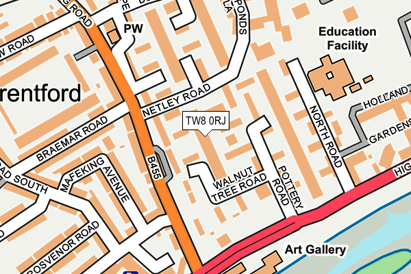 TW8 0RJ map - OS OpenMap – Local (Ordnance Survey)