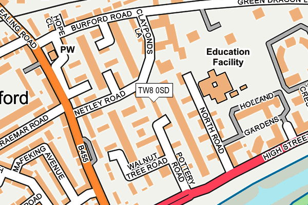 TW8 0SD map - OS OpenMap – Local (Ordnance Survey)