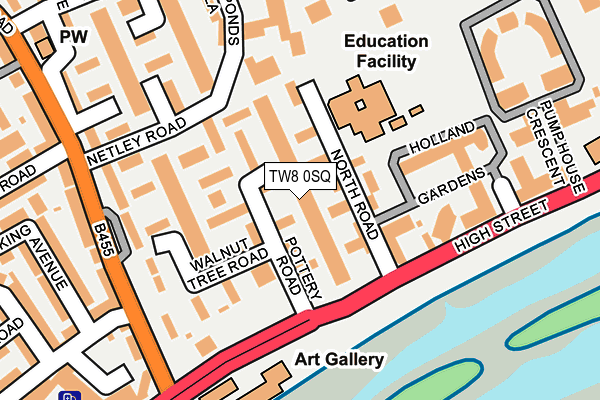 TW8 0SQ map - OS OpenMap – Local (Ordnance Survey)