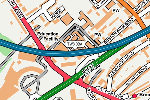 TW8 9BA map - OS OpenMap – Local (Ordnance Survey) TW8 9BA map - OS OpenMap – Local (Ordnance Survey)