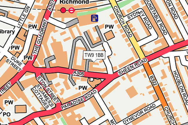 TW9 1BB map - OS OpenMap – Local (Ordnance Survey) TW9 1BB map - OS OpenMap – Local (Ordnance Survey)