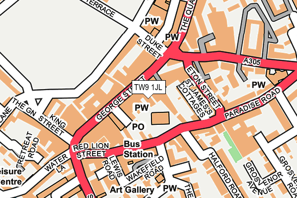 TW9 1JL map - OS OpenMap – Local (Ordnance Survey)