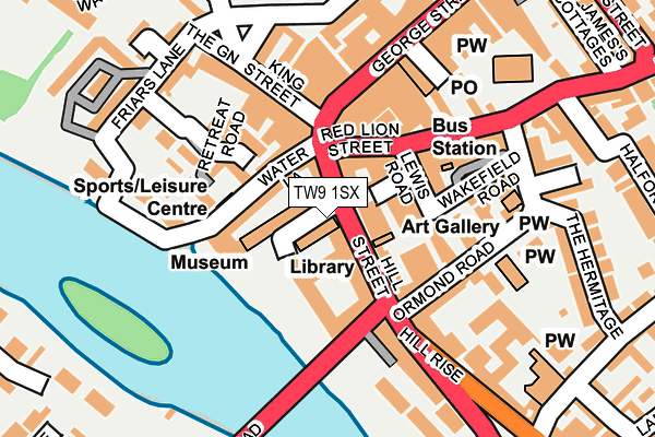 TW9 1SX map - OS OpenMap – Local (Ordnance Survey) TW9 1SX map - OS OpenMap – Local (Ordnance Survey)
