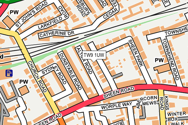 TW9 1UW map - OS OpenMap – Local (Ordnance Survey)