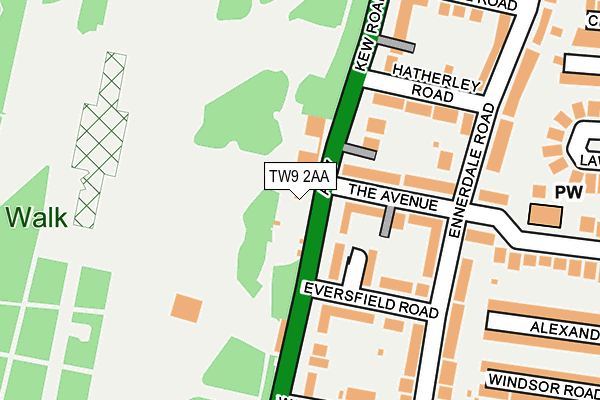 TW9 2AA map - OS OpenMap – Local (Ordnance Survey) TW9 2AA map - OS OpenMap – Local (Ordnance Survey)