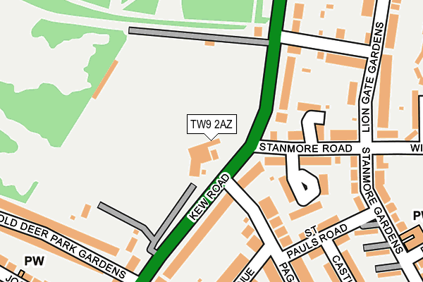 TW9 2AZ map - OS OpenMap – Local (Ordnance Survey) TW9 2AZ map - OS OpenMap – Local (Ordnance Survey)