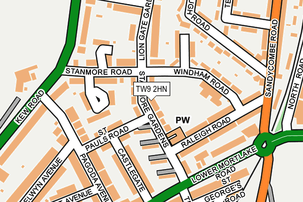 TW9 2HN map - OS OpenMap – Local (Ordnance Survey) TW9 2HN map - OS OpenMap – Local (Ordnance Survey)