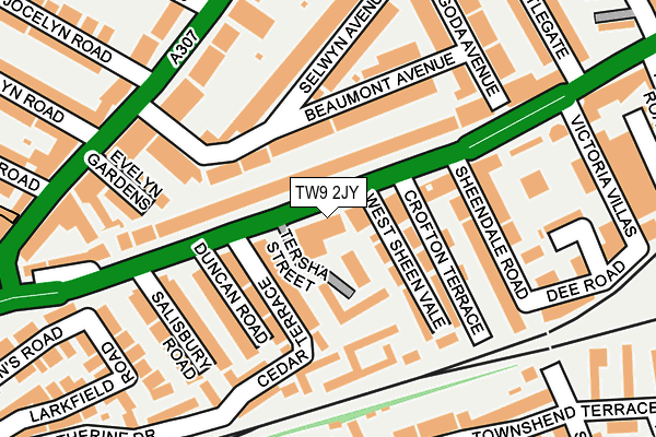 TW9 2JY map - OS OpenMap – Local (Ordnance Survey) TW9 2JY map - OS OpenMap – Local (Ordnance Survey)