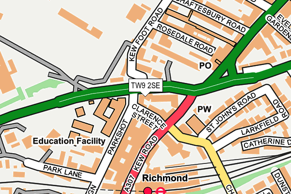 TW9 2SE map - OS OpenMap – Local (Ordnance Survey) TW9 2SE map - OS OpenMap – Local (Ordnance Survey)