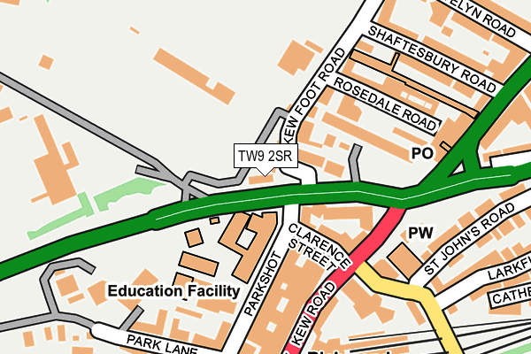 TW9 2SR map - OS OpenMap – Local (Ordnance Survey) TW9 2SR map - OS OpenMap – Local (Ordnance Survey)
