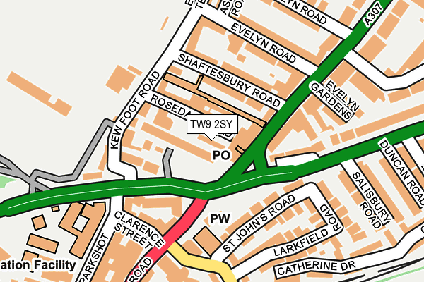TW9 2SY map - OS OpenMap – Local (Ordnance Survey) TW9 2SY map - OS OpenMap – Local (Ordnance Survey)