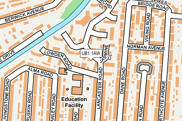 UB1 1AW map - OS OpenMap – Local (Ordnance Survey) UB1 1AW map - OS OpenMap – Local (Ordnance Survey)