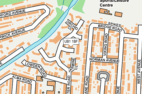 UB1 1BF map - OS OpenMap – Local (Ordnance Survey) UB1 1BF map - OS OpenMap – Local (Ordnance Survey)
