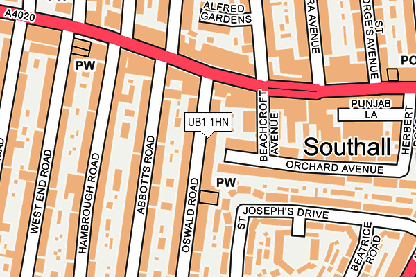 UB1 1HN map - OS OpenMap – Local (Ordnance Survey) UB1 1HN map - OS OpenMap – Local (Ordnance Survey)