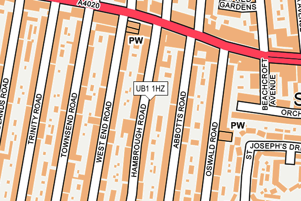 UB1 1HZ map - OS OpenMap – Local (Ordnance Survey) UB1 1HZ map - OS OpenMap – Local (Ordnance Survey)