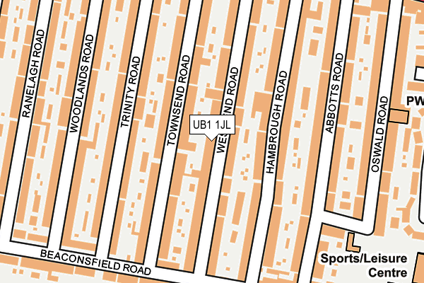 UB1 1JL map - OS OpenMap – Local (Ordnance Survey)