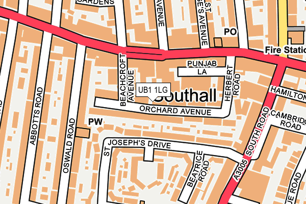 UB1 1LG map - OS OpenMap – Local (Ordnance Survey) UB1 1LG map - OS OpenMap – Local (Ordnance Survey)