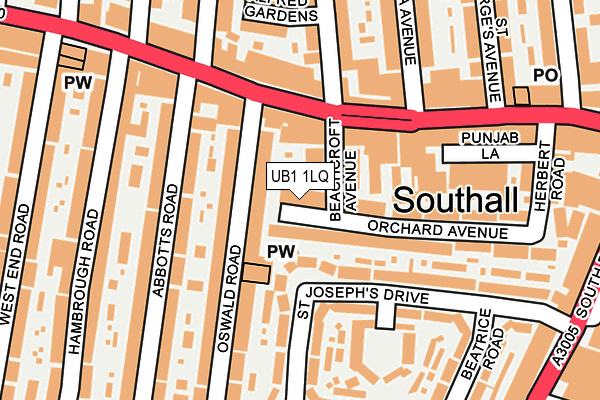 UB1 1LQ map - OS OpenMap – Local (Ordnance Survey) UB1 1LQ map - OS OpenMap – Local (Ordnance Survey)