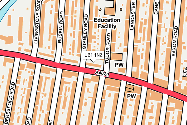 UB1 1NZ map - OS OpenMap – Local (Ordnance Survey) UB1 1NZ map - OS OpenMap – Local (Ordnance Survey)