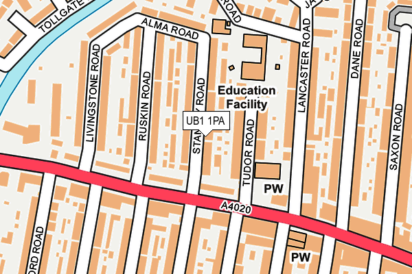 UB1 1PA map - OS OpenMap – Local (Ordnance Survey) UB1 1PA map - OS OpenMap – Local (Ordnance Survey)