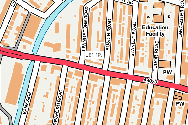 UB1 1PJ map - OS OpenMap – Local (Ordnance Survey)