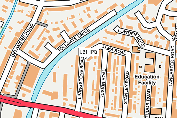 UB1 1PQ map - OS OpenMap – Local (Ordnance Survey)