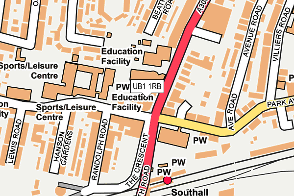 UB1 1RB map - OS OpenMap – Local (Ordnance Survey) UB1 1RB map - OS OpenMap – Local (Ordnance Survey)