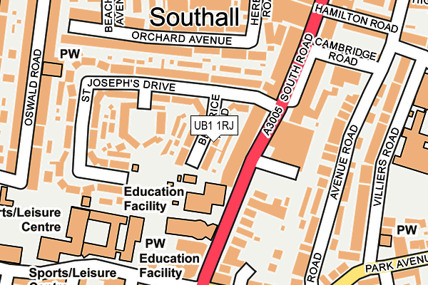 UB1 1RJ map - OS OpenMap – Local (Ordnance Survey) UB1 1RJ map - OS OpenMap – Local (Ordnance Survey)