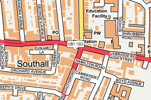 UB1 1SG map - OS OpenMap – Local (Ordnance Survey) UB1 1SG map - OS OpenMap – Local (Ordnance Survey)
