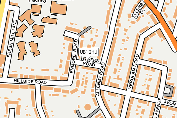 UB1 2HU map - OS OpenMap – Local (Ordnance Survey) UB1 2HU map - OS OpenMap – Local (Ordnance Survey)