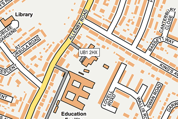 UB1 2HX map - OS OpenMap – Local (Ordnance Survey) UB1 2HX map - OS OpenMap – Local (Ordnance Survey)