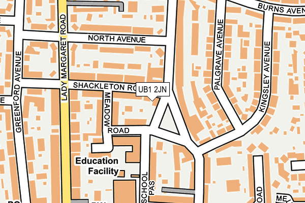 UB1 2JN map - OS OpenMap – Local (Ordnance Survey) UB1 2JN map - OS OpenMap – Local (Ordnance Survey)