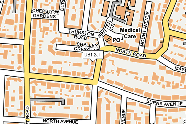 UB1 2JT map - OS OpenMap – Local (Ordnance Survey) UB1 2JT map - OS OpenMap – Local (Ordnance Survey)