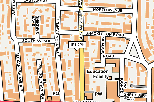 UB1 2PH map - OS OpenMap – Local (Ordnance Survey) UB1 2PH map - OS OpenMap – Local (Ordnance Survey)