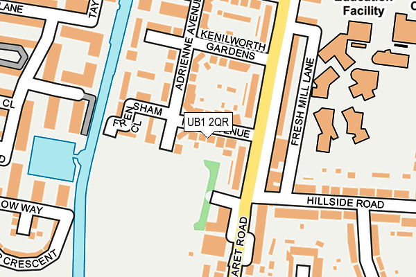 UB1 2QR map - OS OpenMap – Local (Ordnance Survey) UB1 2QR map - OS OpenMap – Local (Ordnance Survey)